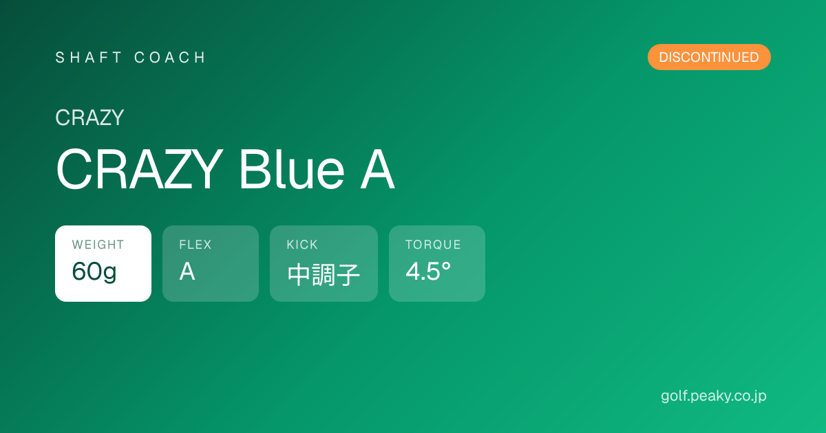 CRAZY Blue A スペック｜ 60g / A / 中調子 | CRAZY | シャフトコーチ