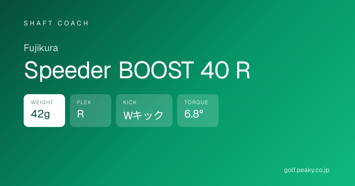 Speeder BOOST 40 R スペック｜ 42g / R / 先中調子 | Fujikura