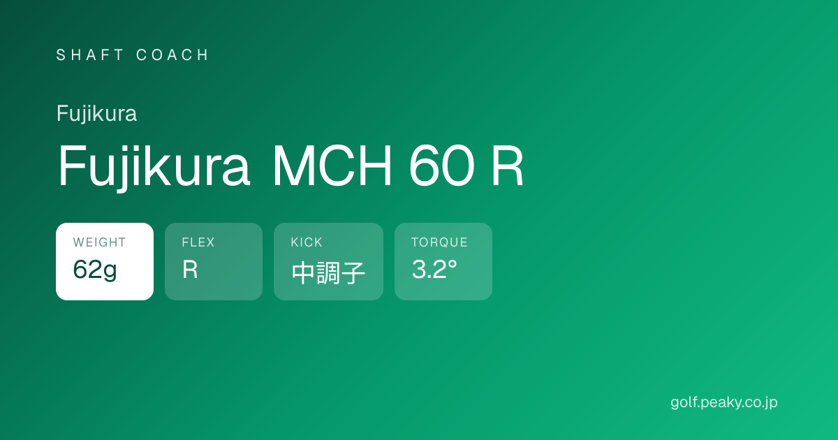 Fujikura MCH 60 R スペック｜ 62g / R / 中調子 | Fujikura