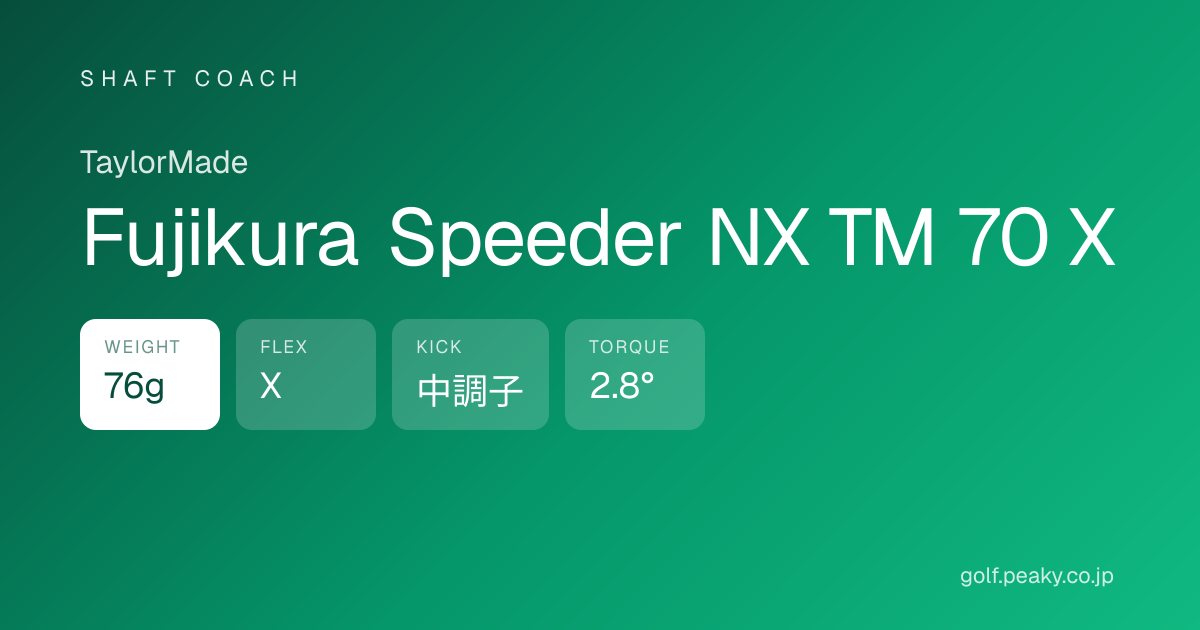 Fujikura Speeder NX TM 70 X スペック｜ 76g / X / 中調子