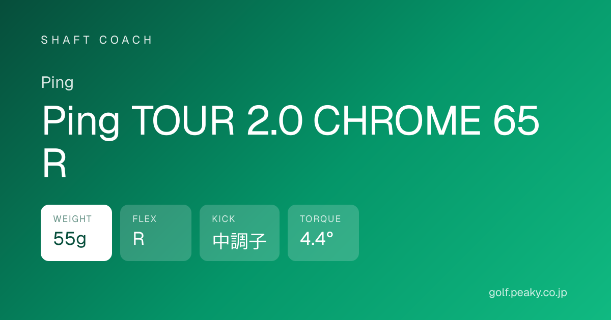 Ping TOUR 2.0 CHROME 65 R スペック｜ 55g / R / 中調子 | Ping