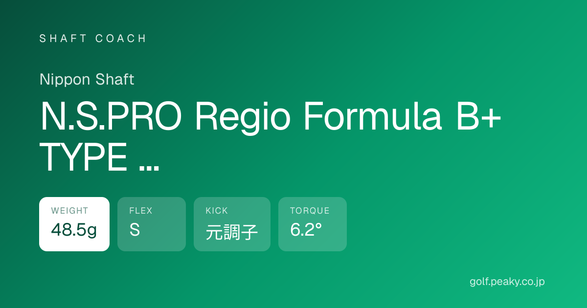 N.S.PRO Regio Formula B+ TYPE 45 S スペック｜ 48.5g / S / 元調子