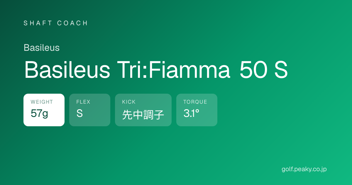 Basileus Tri:Fiamma 50 S スペック｜ 57g / S / 先中調子 | Basileus