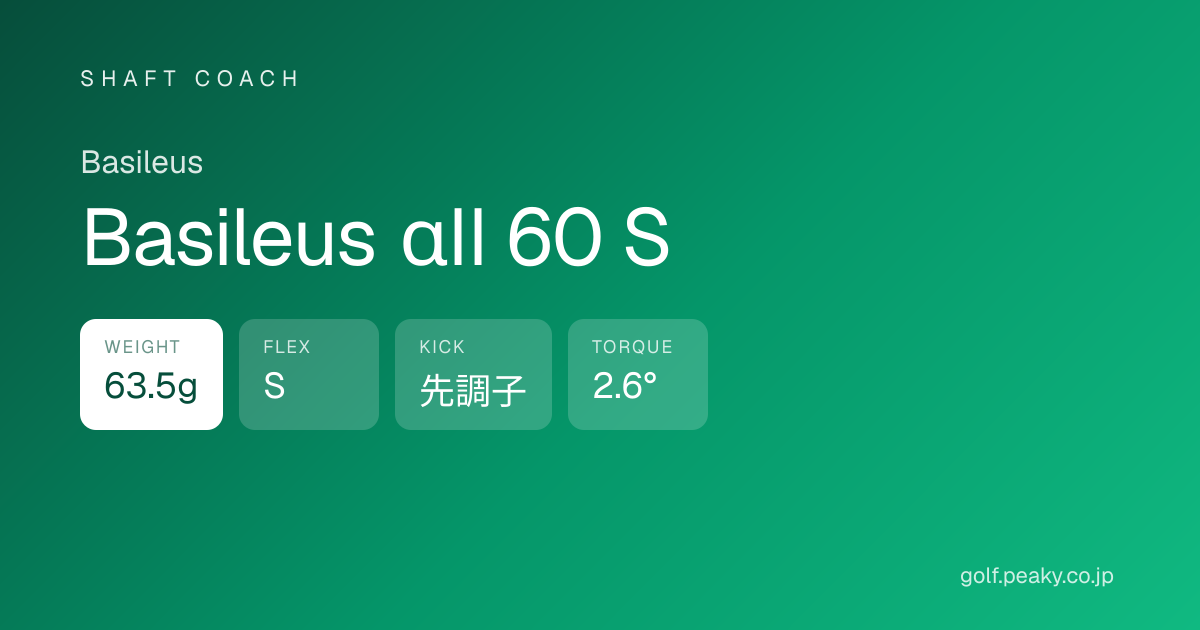 Basileus αII 60 S スペック｜ 63.5g / S / 先調子 | Basileus
